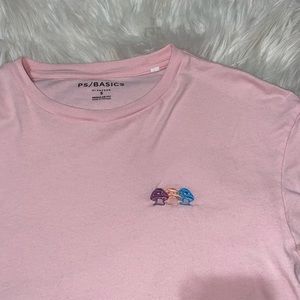 PacSun pink cropped mushroom shirt